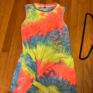 Vibrant Tie-Dye Sleeveless Dress